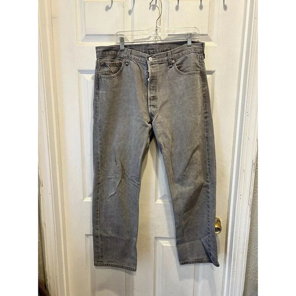 Levis 501 XX Mens 38 x 32 (36x29.5) Gray Button Fly Denim Jeans Straight Vintage - Picture 1 of 7